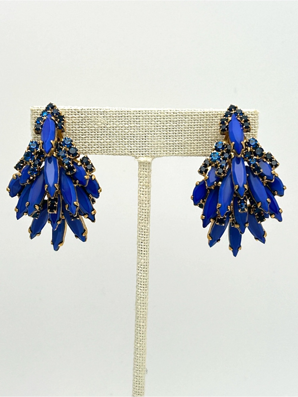 Elizabeth Cole Blue Jeweled Marquis Earrings